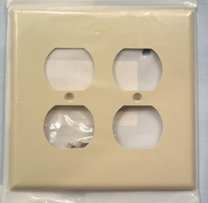 A Quantity of 2 Cover Plates Ivory 2 Gang for Standard Duplex Receptacle - Picture 1 of 1