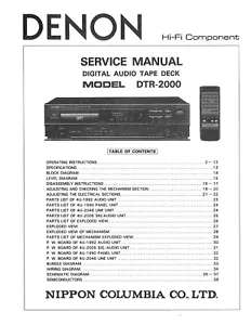 Service Manual-Anleitung für Denon DTR-2000 - Picture 1 of 1