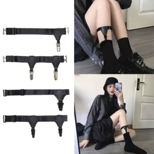 1 Pair Elastic Sock Garters Adjustable Garters Suspenders Women Men - Picture 1 of 16