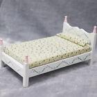 Dolls House Miniatures 1:12 Scale White Painted Bed with Mattress Furniture