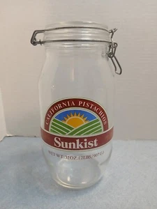 Sunkist California Pistacchi Barattolo di Vetro con Coperchio a Cerniera 32 oz / 2 libbre - Foto 1 di 11