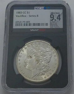 1883 CC NGCX 9,4 $1 DÓLAR MORGAN BÓVEDA CAJA SERIE 8 MS64 90 % PLATA COMO NUEVO - Imagen 1 de 3