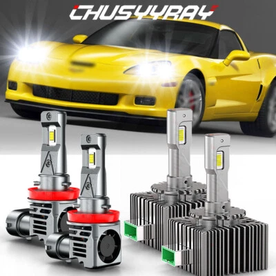 Kit de bombillas de haz alto/bajo LED para Chevrolet Corvette 2005-2013 H11+D1S Foto 1 de 4