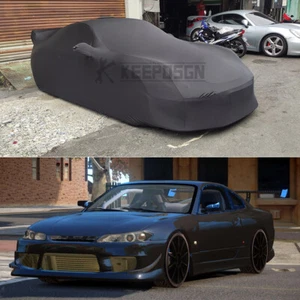 Cubierta de coche satinada elástica a prueba de polvo personalizada negra para Nissan Silvia S15 - Imagen 1 de 11