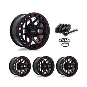 Wheel Rims Set with Black Lug Nuts Kit for 88-98 Chevrolet K2500 P904394 18 inch