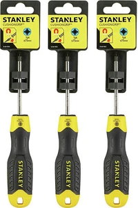 3 x Stanley Cushion Grip Screwdriver Pozi Pozidriv PZ1 x 75mm 0-64-955 - Picture 1 of 4