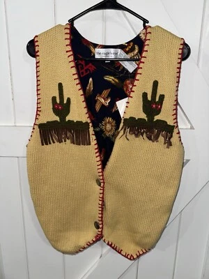 The Eagle’s Eye L Large Vest Western Cactus Fringe NWT - Image 1 of 4