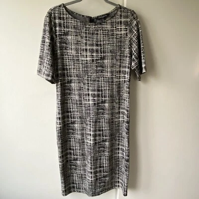 Vestido Sharagano Talla 10 Negro Blanco Geométrico Para Mujer Cambio Estilo Suelto Cómodo Foto 1 de 4