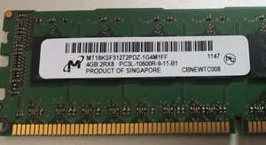32GB (8x4) Micron DDR3 1333MHz Registered ECC Memory MT18KSF51272PDZ-1G4M1FF - Picture 1 of 2