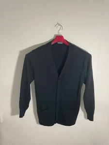 Classroom Uniforms Black Cardigan Sweater With Pockets Long Sleeve Button Front - Picture 1 of 3