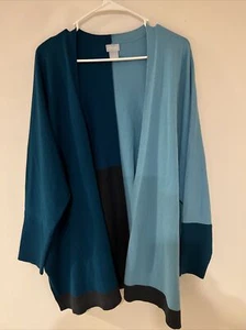 Chico's Cardigan Open Front Women XL Multicolor Long Sleeve Cotton Rayon 0087 - Picture 1 of 12