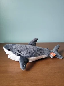 Wild Republic Great White Shark Plush Stuffed Animal 15" Gray White Realistic - Picture 1 of 8