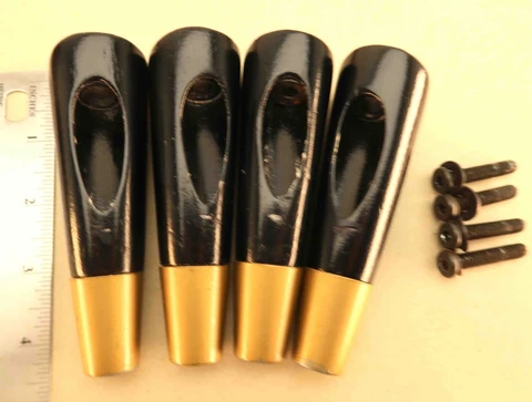 Set of 4 Salvaged  Mid Century Modern Tapered Furniture Legs 4"  with screws Cover