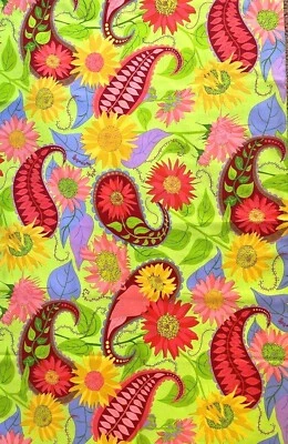 Colcha de algodão vintage tecido sola paisley por Valori Wells Free Spirit por jarda - Imagem 1 de 3