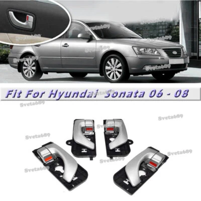 4Pcs Set Front & Rear Inside Door Handle For Hyundai 06-08 Sonata 826103K020 New - Image 1 of 4