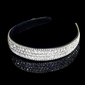 Silver Headband Women Girls Fashion with Rhinestones, Crystal Bling Sparkly Hair - Picture 1 of 12