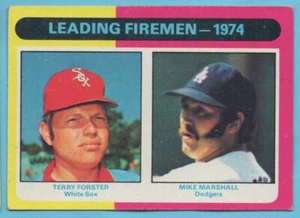 1975 Topps 1974 Leading Firemen - Terry Forster/Mike Marshall Card #313 - Picture 1 of 2