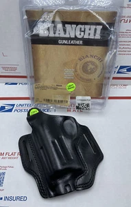 Bianchi Model 5 "Black Widow" Black Leather Left Hand  Holster # 25233 - Picture 1 of 4