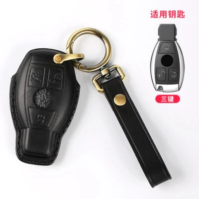 Leather Remote Key Cover Shell Holder for Mercedes Benz C250 E300 CLS GLS GLE Foto 1 de 4