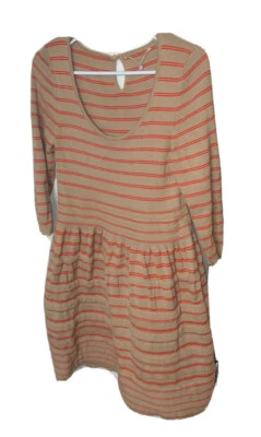 Anthropologie Knitted & Knotted Elodie Sweater Dress Size Large Brown Orange  - Image 1 of 4