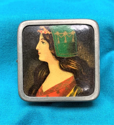 Antique Retractable Tape Measure - Art Nouveau Lady Cover