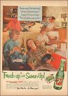1954 Vintage ad For Seven-Up Soda` Girls Lumber Party Records Bottles  (090316)