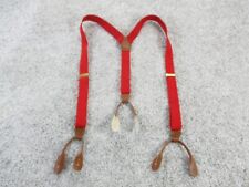 CAS W. Germany  Mens Hook / Button Adjustable Red Suspenders