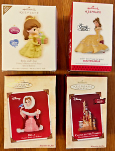 Beauty & the Beast Hallmark Ornaments Belle Chip precious moments Castle Forest