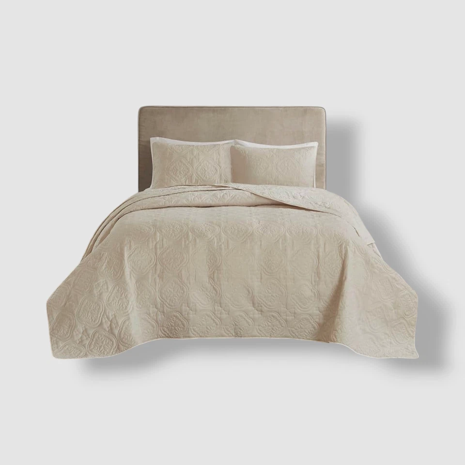 510 Design 3 Piece King/cal King Bedspread Set Oakley Cream A08065