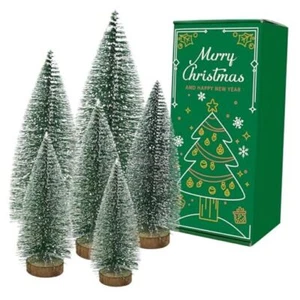 Small Christmas Trees Bottle Brush Christmas Trees Christmas Decorations, 6 Pcs - Picture 1 of 8