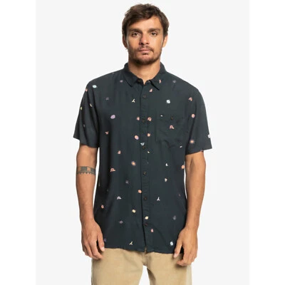 Camisa Quiksilver Minimark SS 2023 Asfalto Nueva 100% Viscosa Surf Skate Foto 1 de 4