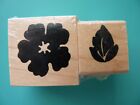 Hibiscus Blossom and Leaf Set of (2) ALIAS SMITH & ROWE Rubber Stamp NIP