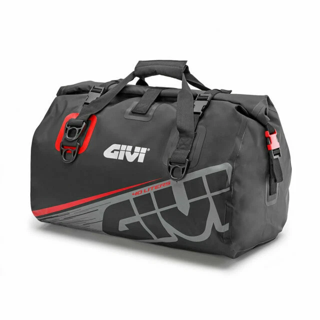 GIVI EA115GR 40L Borsone Impermeabile da Sella per Moto - Grigia/Rossa