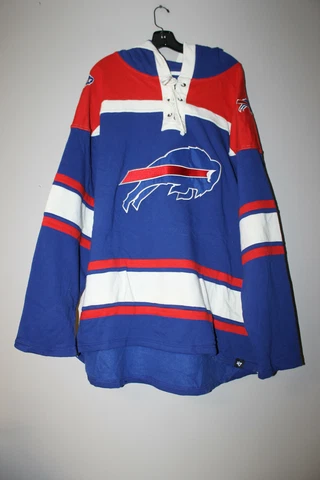 New NFL Buffalo Bills old time jersey style mid weight cotton hoodie men's XXL Cover