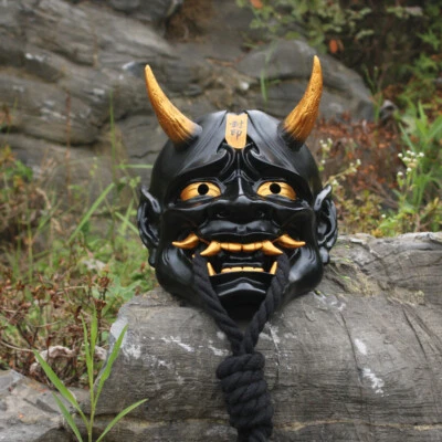 Japanese Prajna Devil Hannya Mask Kabuki Resin Oni Samurai Mask Cos Prop Decor - Image 1 of 4