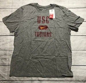 Nike Womens XL USC Trojans T Shirt Logo Grey R6 - Picture 1 of 8