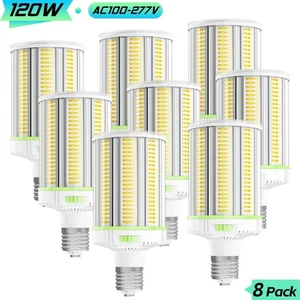 8X 120W LED Corn Light Bulb E39 Mogul Base, Warehouse High Bay Light Adjustable - Picture 1 of 14