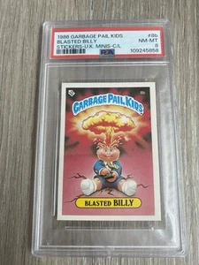 1986 Topps Garbage Pail Kids 1st Series UK Minis #8b Blasted Billy PSA 8 NM CL - Picture 1 of 2