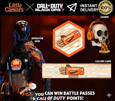 CALL OF DUTY BLACK OPS 7 BO7 LITTLE CAESARS SKIN & DOUBLE XP – UK / GLOBAL🔥🍕 - Image 1 of 4