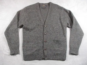 Pendleton Sweater Mens Medium Gray Washable Wool Shetland Cardigan Pockets - Picture 1 of 20