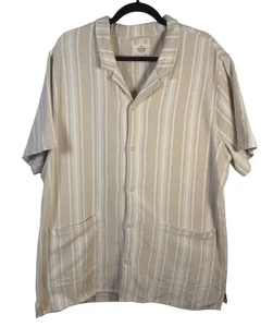 Camisa de Campamento Capa Marina SS Rayas Verticales Naturales Talla XL - Imagen 1 de 7