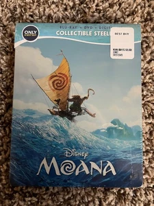 MOANA Best Buy Exclusive Blu-Ray + DVD + Digital STEELBOOK SEALED OOP - Bild 1 von 3