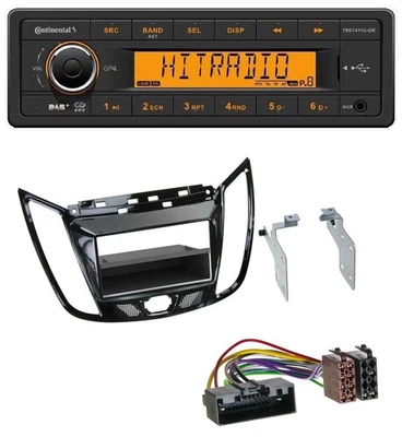 Continental 1DIN DAB MP3 AUX USB Autoradio für Ford C-Max Kuga Klavierlack schwa - Bild 1 von 4