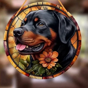 ROTTWEILER Dog Lover LARGE Suncatcher Picture Birthday Window Present GIFT Love - Picture 1 of 5