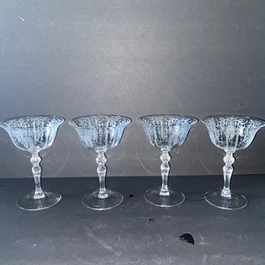 4 Cambridge Candlelight Champagne Sherbet Glasses 46645 - Picture 1 of 6