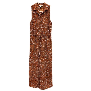 Speechless Damen Animal Print Jumpsuit Strampler M weites Bein ärmellos braun - Bild 1 von 14