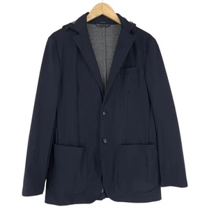 Massimo Dutti Blazer Jacket Men Stretch Blue Hooded Lw1 Size 48 - Picture 1 of 9
