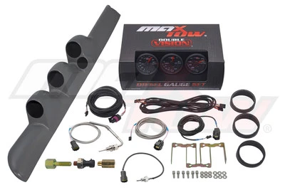 MaxTow Boost EGT 跨式温度计 + 灰色三重吊舱适用于 98-02 道奇 Ram 康明斯 — 第 1/4 张图片