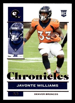 2021 Panini Chronicles #31 Javonte Williams Pink Rookie Card Denver Broncos - Image 1 of 2