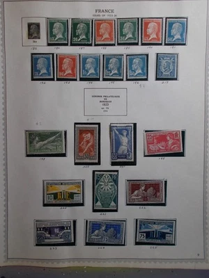 23 Unused Vintage France French Stamps 1923 - 26 Minkus Pg 9 Estate Find - Image 1 of 2